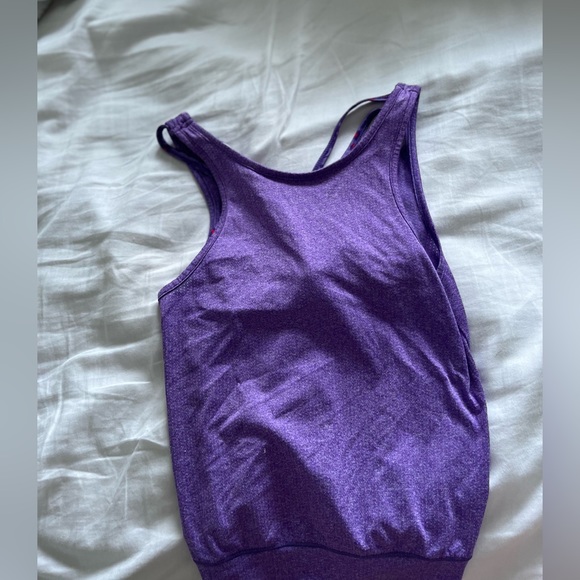 Girls purple athletic top with sports bra attached - Picture 4 of 5
